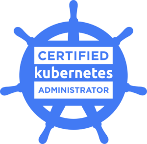 Image montrant le logo de la certification administrateur Kubernetes.